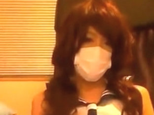 Hot teen japanese ladyboy  with dildo