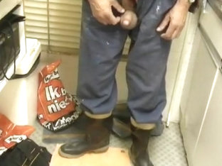 nlboots - stroking, cumming in overall and rubber boots