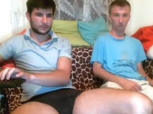 Juicy guy is jerking off in his room and shooting himself on web camera